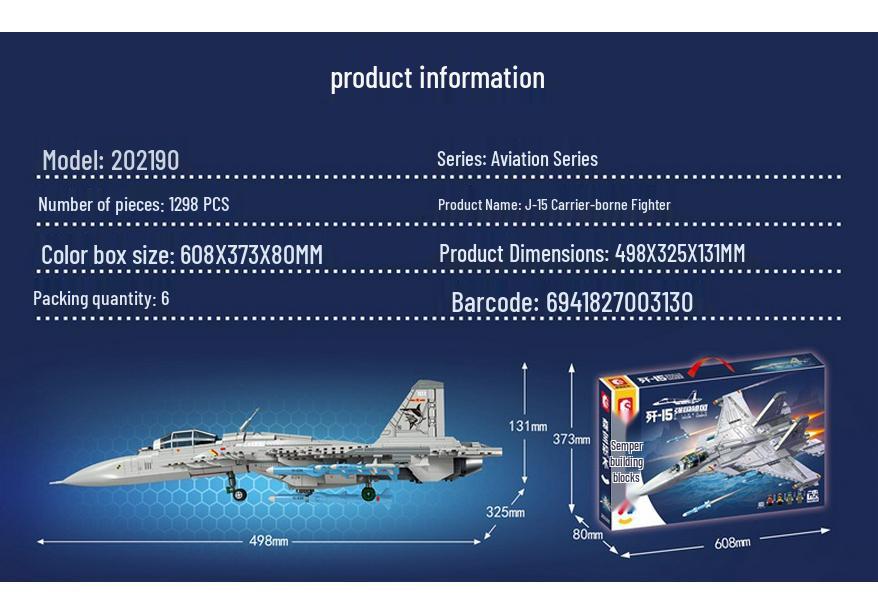 Senbao J-35 Carrier Aircraft Model Building Blocks - Educational Toy for Kids
