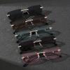 1 Pair of Fashionable Square Frameless Glasses for Both Men and Women Casual Daily Wear Simple Party Pography