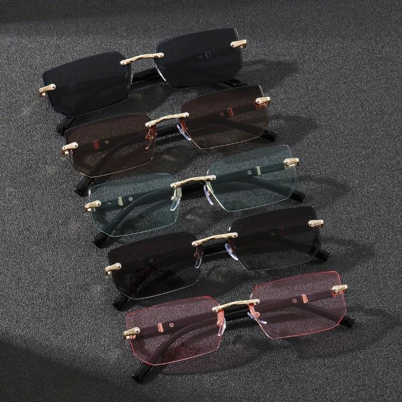 1 Pair of Fashionable Square Frameless Glasses for Both Men and Women Casual Daily Wear Simple Party Pography
