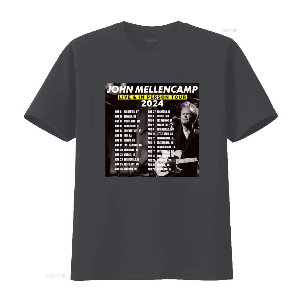 2024 John Mellencamp Live In Person Tour T Shirt 100 Cotton For Fans Music Lover Vintage Washed Breathable Designer Clothes