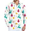 Men's Christmas Shirt Christmas Print Long Sleeve Button Shirt