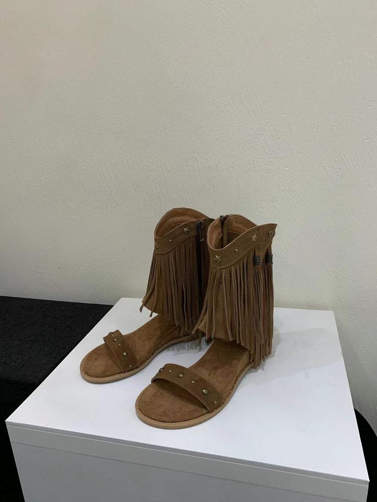 Stivali da cowboy occidentali da donna in stile romano, alla moda, con punta a clip e cerniere posteriori, stivaletti a metà polpaccio, con elevazione interna, scarpe da donna