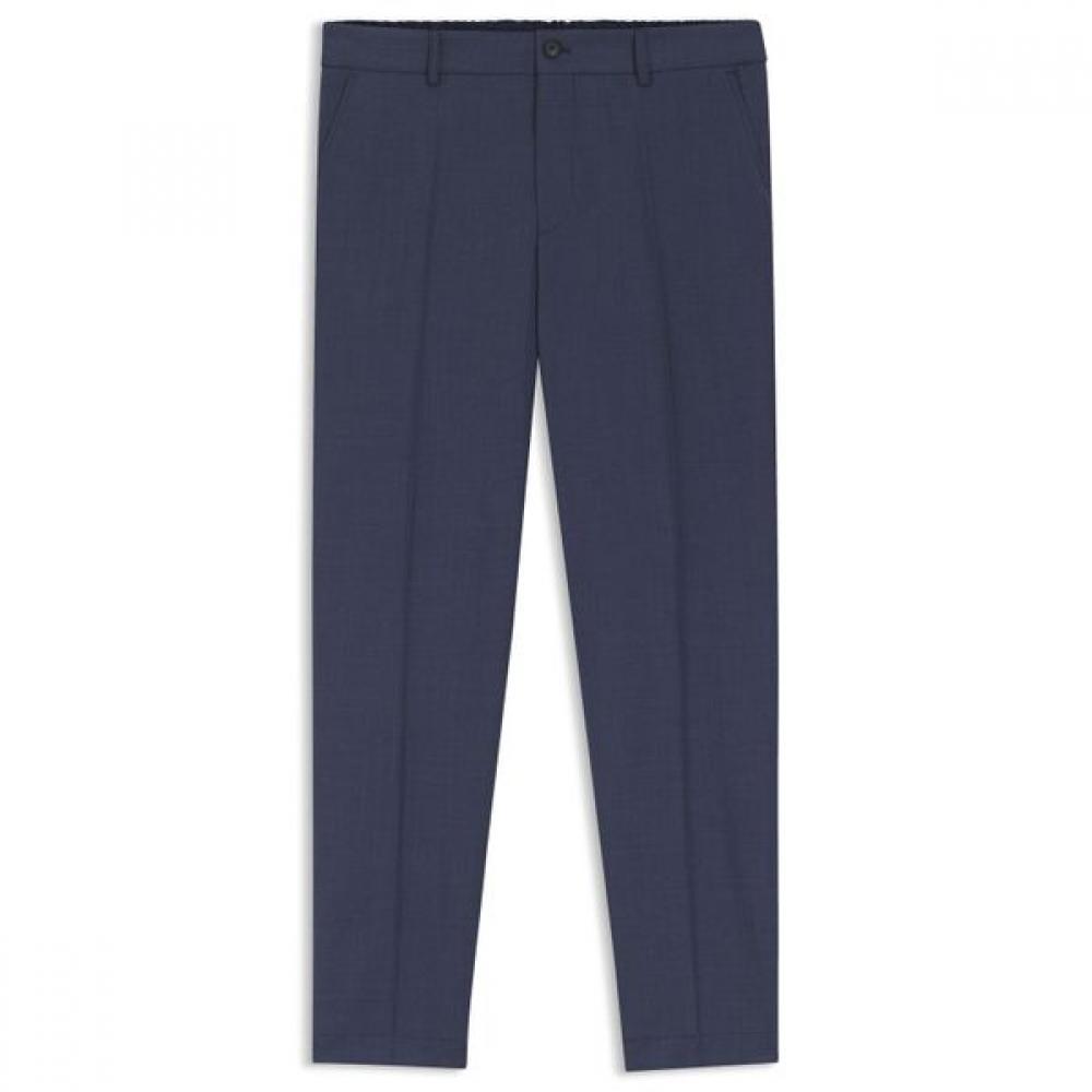Boss Washable Virgin Wool Tapered Fit Pants Open Blue 50561986466 