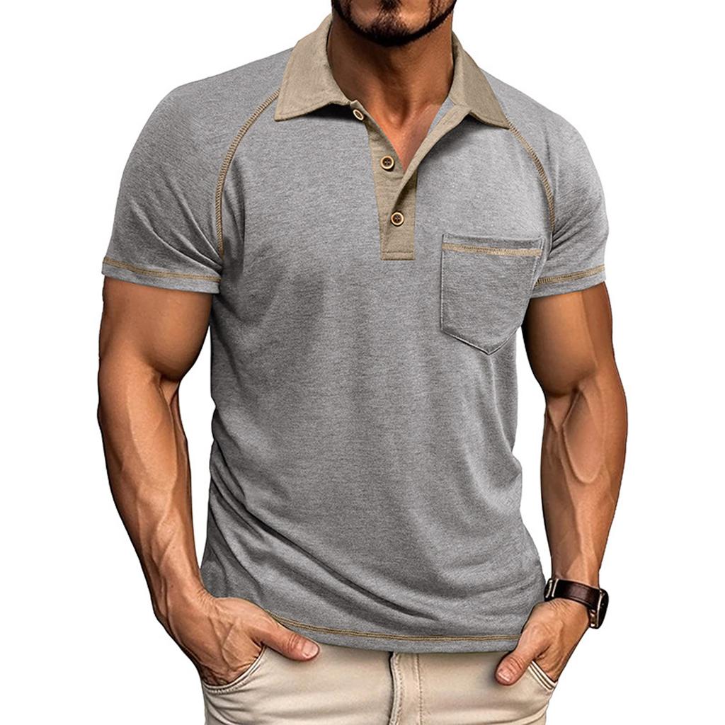 Men's Casual Long SleeveShirts Collared Button Cotton T,Shirt Classic Stylish Golf Shirt With Pocket