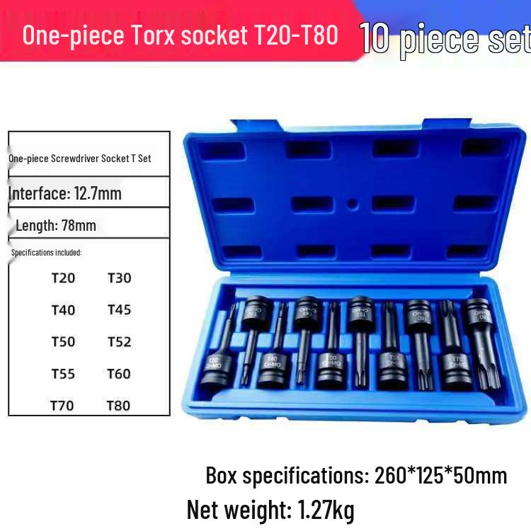 12-Punkt Torx Sechskant-Steckschlüsselsatz für pneumatische und elektrische Schlagschrauber – Schraubendreherbits für die Autoreparatur