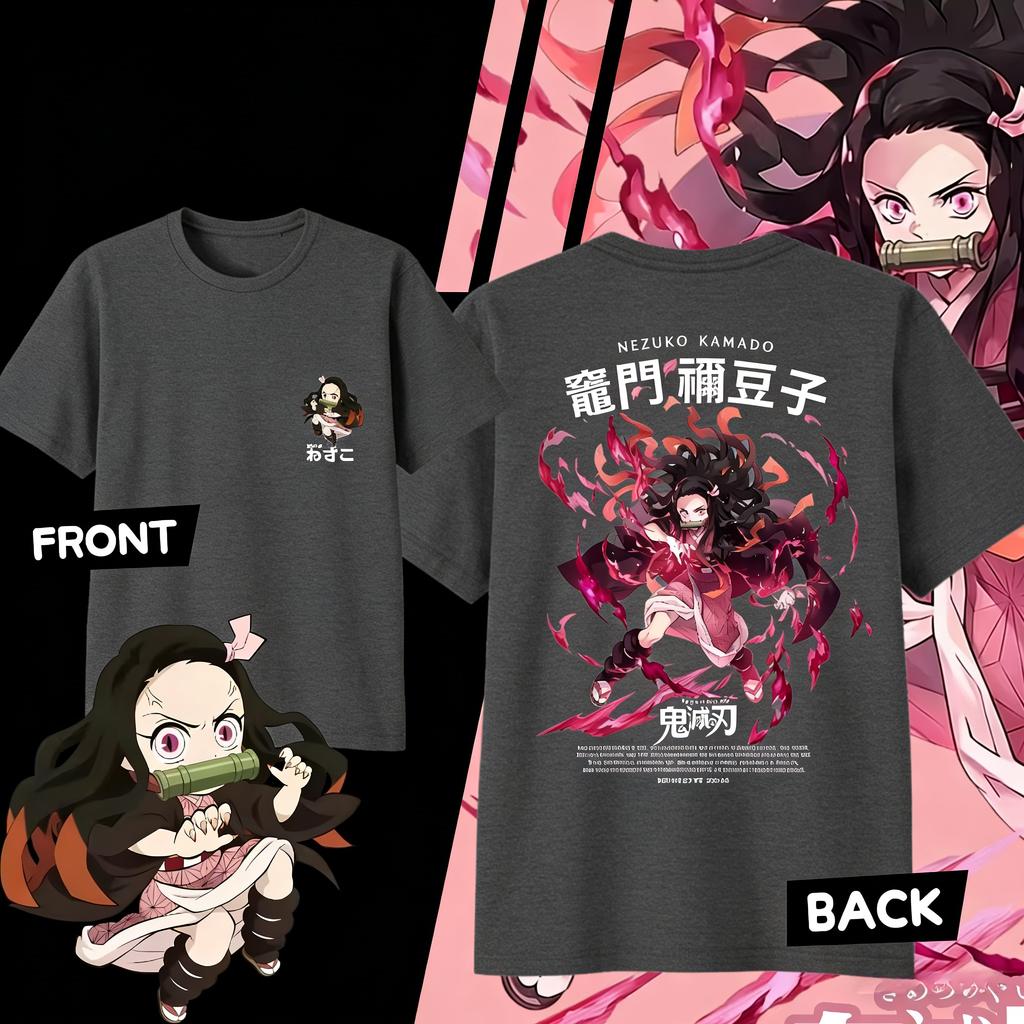 Demon Slayer Kamado Nezuko Pure Cotton Tshirt for 2026 Summer KidsUnisexsWomens Fashion Casual Cosplay Short Sleeved Tshirt