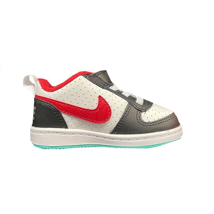 Nike Court Borough Leather Casual Comfortable Low Top Sneakers Baby Sneakers White Black Red DQ5356-161