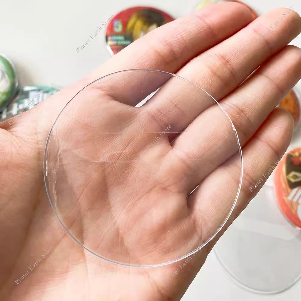 10/20Pcs Clear Round Badge Protective Case Pins Badgedisplay Sleeve Anime Badges Decoration Protector Badge Display Bag Cover