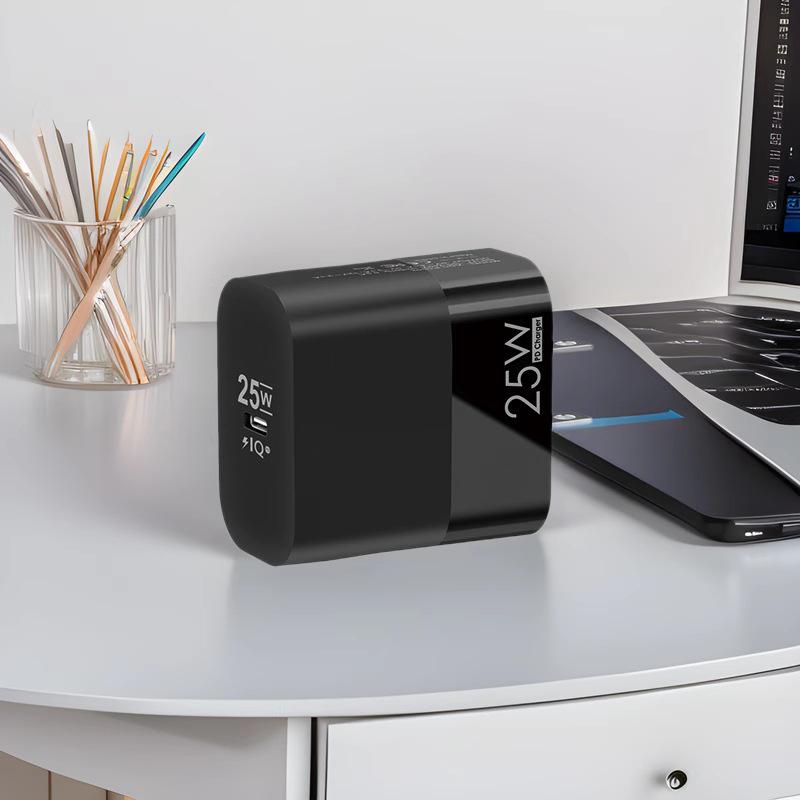 PD25W Type-C Charger: Single Port, EU/US/UK Standard Adapter for Mobile Phones