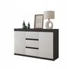 Anthracite / White Matt Chest of Drawers 120 Cm Wide, 2 Doors, 2 Shelves, 3 Drawers