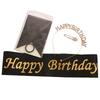 4 Pieces Birthday Party Decorations Champagne Birthday Set Bright  Sash Glitter Golden Letters Instagram Photo Props