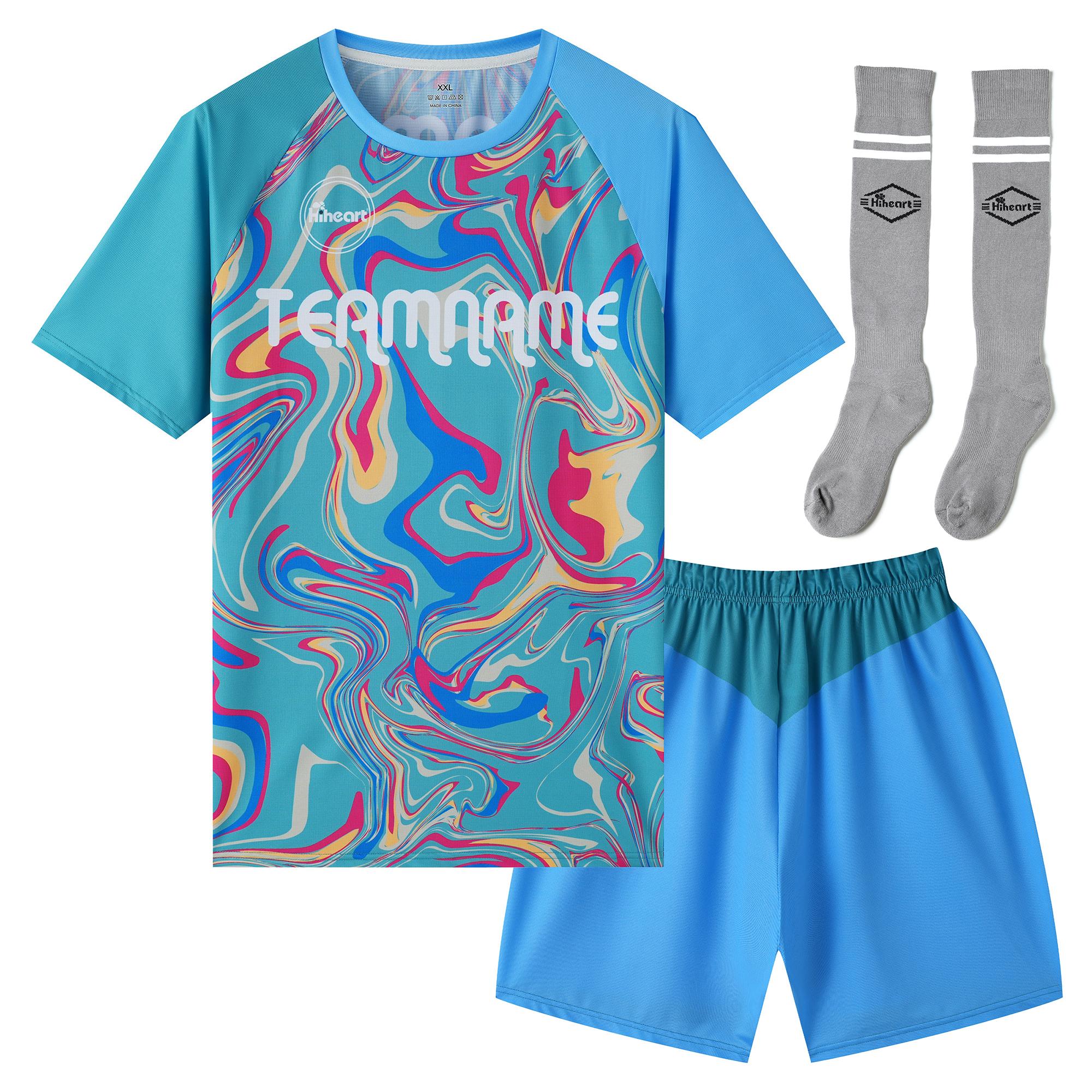 New Custom Sports Uniforms Men Soccer Jersey Set Football Uniforms Boys Soccer Uniform Sets S