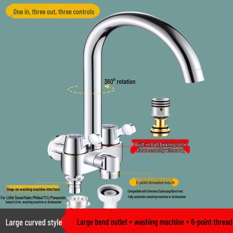 Yingtang 3-Way Brass Faucet for Washer & Mop Sink