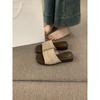Folded Linen One-word Open-toed Thick-soled Slippers for Women To Wear In Summer, New Models Are Not Tired, Casual Beach Cool Slippers