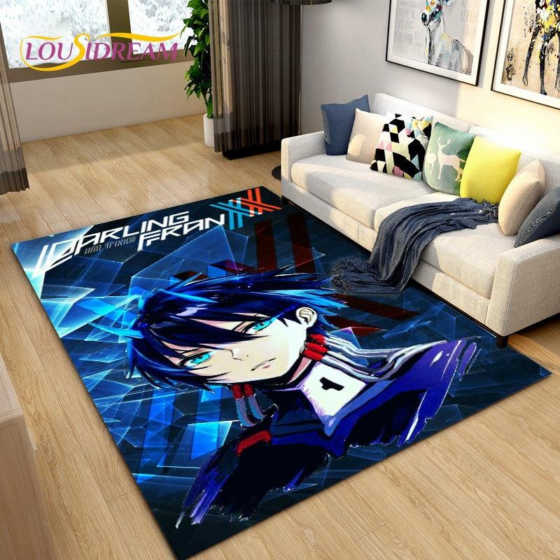 Zero Two DARLING In The FRANXX Anime Area Rug,Carpet Rug for Living Room Bedroom Sofa Doormat Decoration, Kid Non-slip Floor Mat