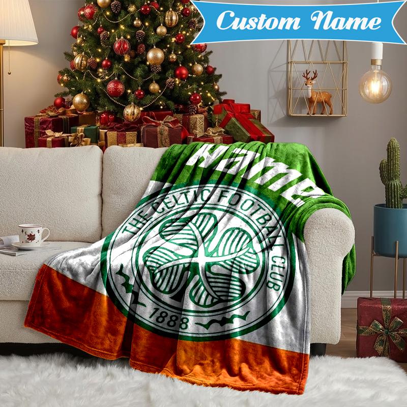 Coperta Personalizzata con Stemma Celtic FC Leggera Ideale per Letto Perfetta per Viaggi, Campeggio, Soggiorni, Divani, Regalo di Natale