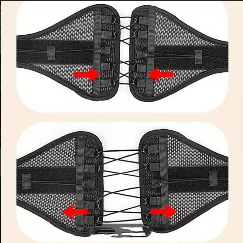 Adjustable Lace Up Lumbar Support Belt Breathable Mesh Waist Brace For Back Pain Relief And Posture Correction