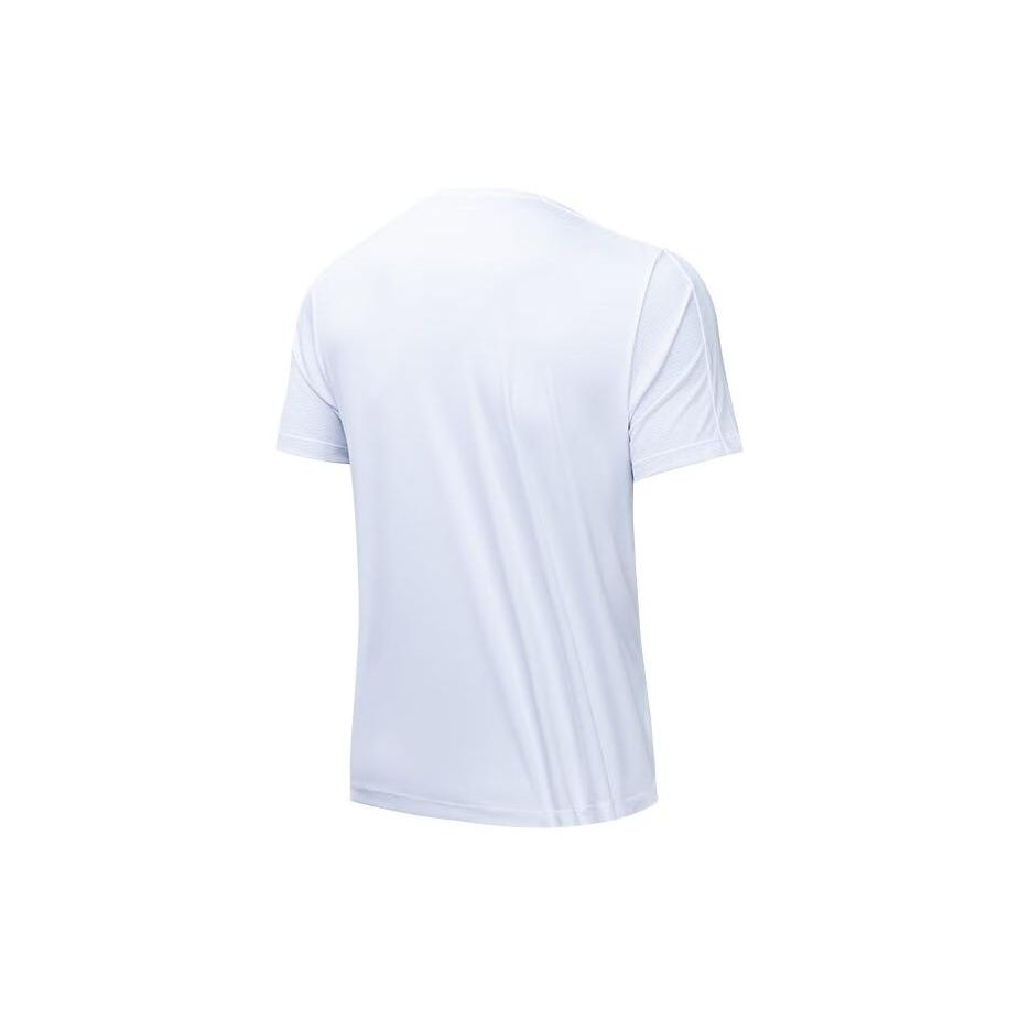 Anta Training Series Solid Color Round Neck Loose Short Sleeve T-Shirt Men Tops Pure-White 952427102-1