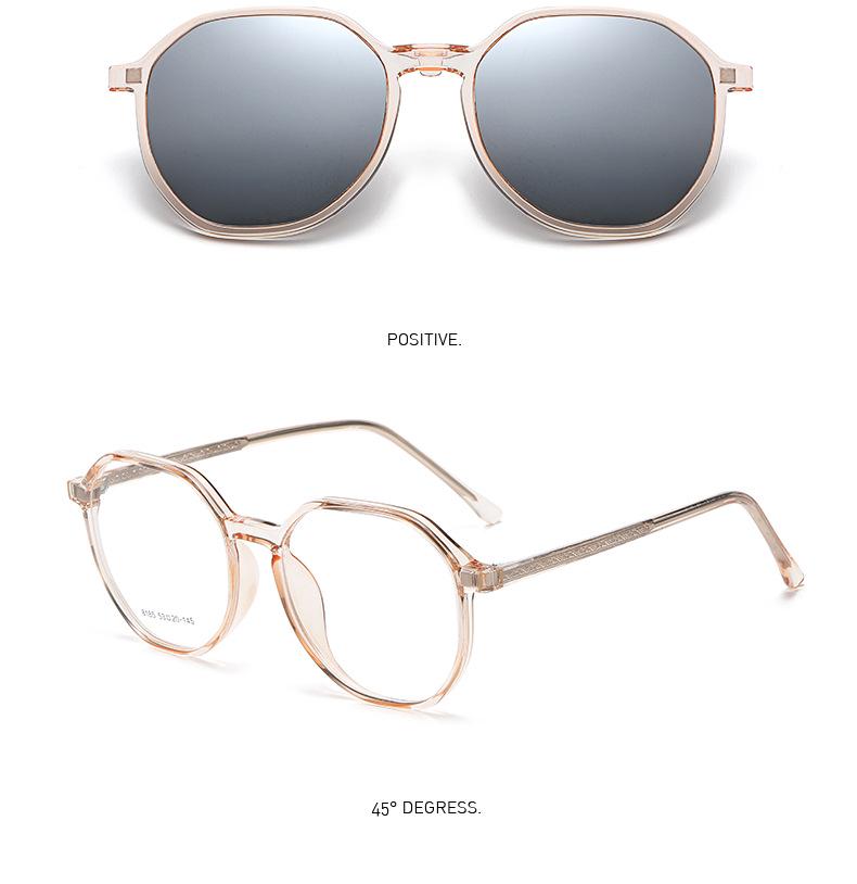 Polygonal Magnetic Gradient Polarized Clip-on Sunglasses for Women - Fashion and Travel Use