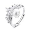 Korean Light Luxury Pearl Ring for Women – High-End Adjustable Index Finger Jewelry, Customizable Setting.
