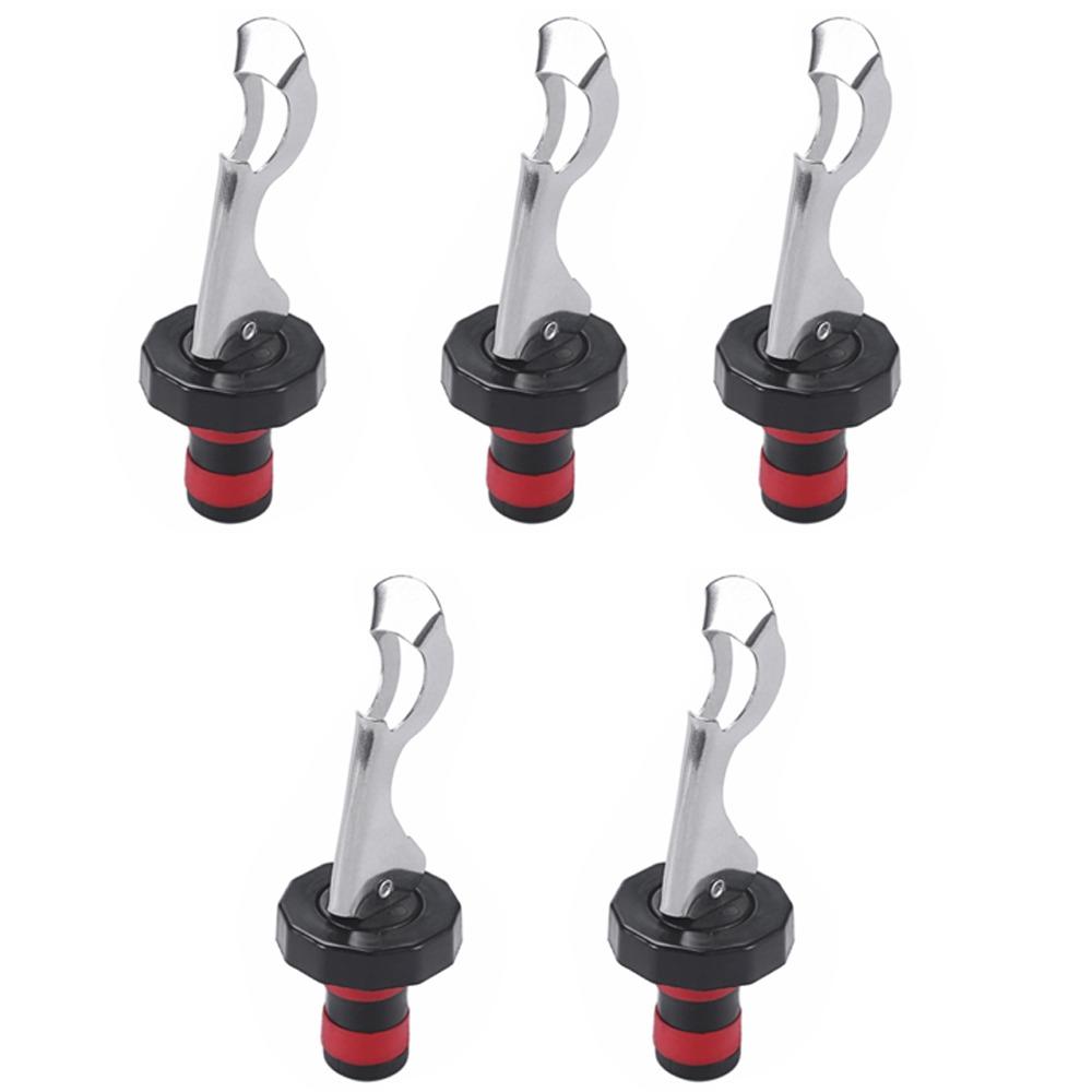 5 Pcs Food-safe Silicone Wine Bottle Stoppers Manual Pressed Sealed Leak Proof Pressurized Corks Reusable Universal Fit