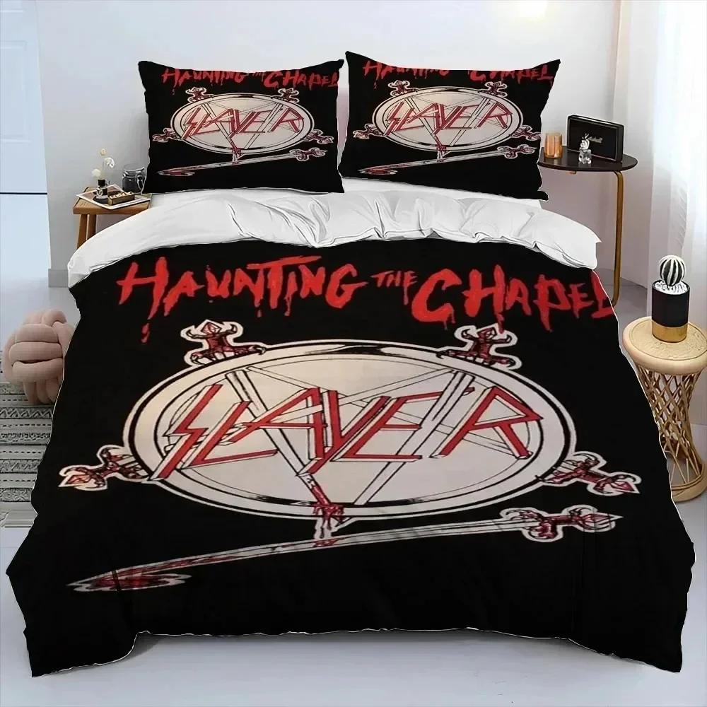 3D Print Slayer Heavy Metal Band Music Comfortable Duvet Cover Pillowcase Bedding Set Children Bedroom Decoration Home Textile