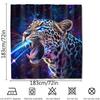 1 JAGUAR digital printed shower curtain, bright colors, machinewashable, cosmic themed bathroom decor, suitable for all seasons