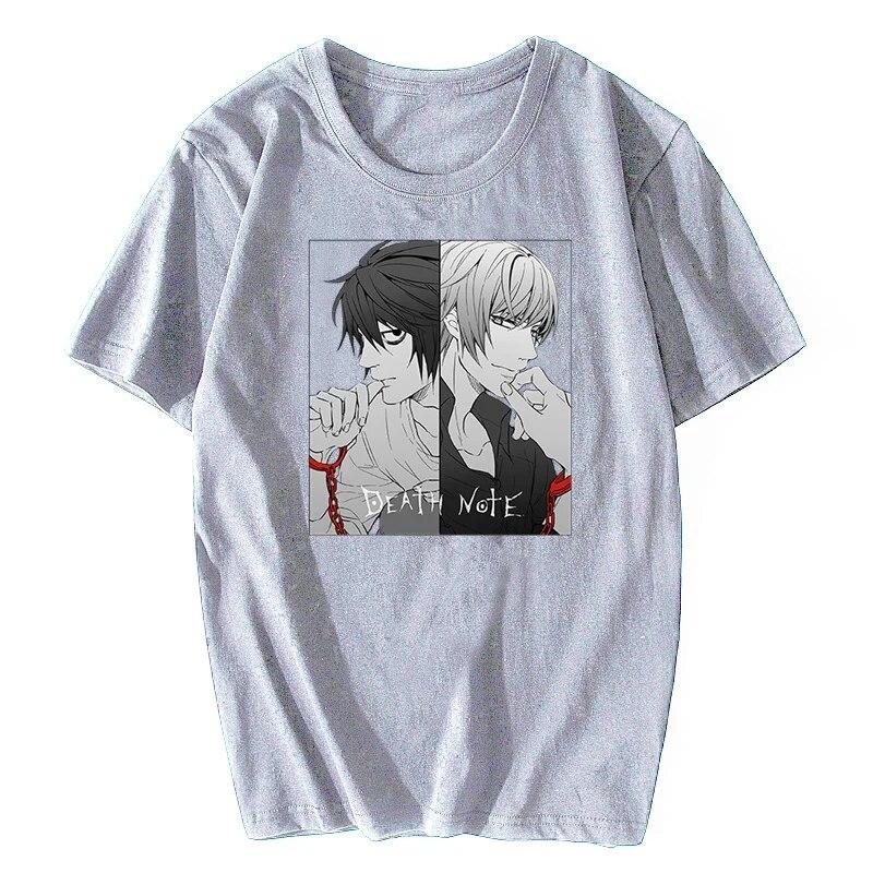 Death Note Summer Unisex Female T-shirt Tops Short Sleeve Fashion Cotton T-shirt Hip Hop Tees Anime Tops Oversized Streetwear