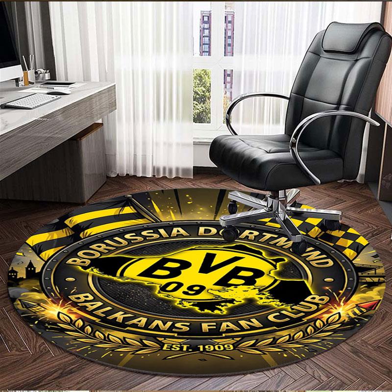 Borussia DortmundBVB Print Round Rug, Washable Floor Carpet, For Entryway Dorm Laundry Room Office Study, Home Decor Birthday Christmas Gift