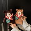Cute Knit Bear Sling Bag For Kids Ideal For Daily Wear With Charming Cartoon Design Animal