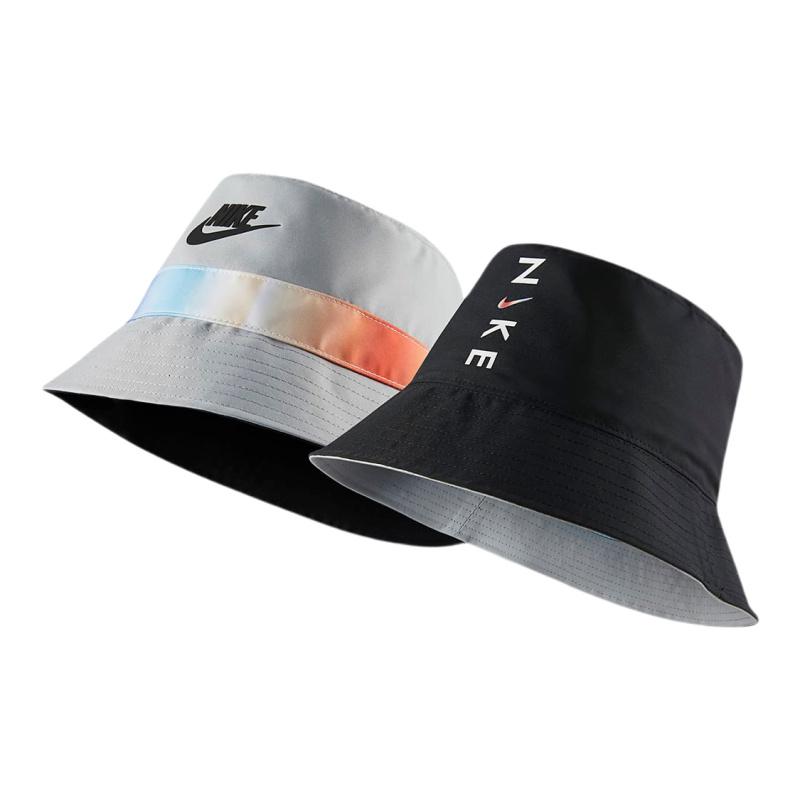 Nike Polyester Bucket Hats Kids' Light Smoke Gray/Black Casual CW5898-077