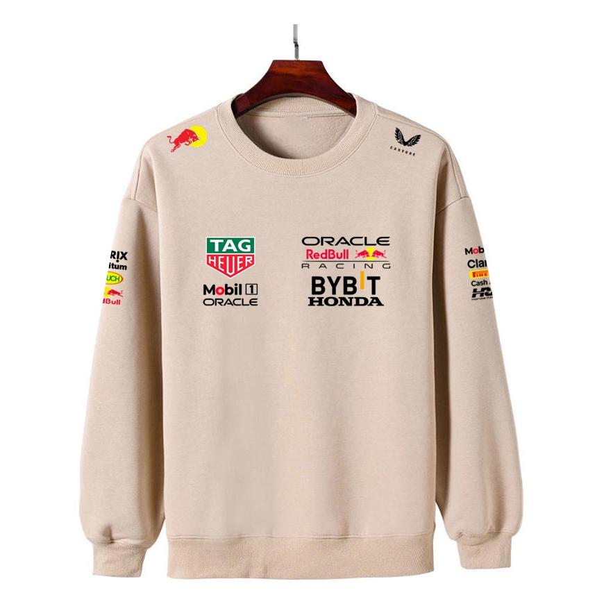 Men Women Thicken Autumn and Winter F1 Red Bull Racing Print Crewneck Sweatshirt Casual Loose Long Sleeve Pullover Sport Streetwear