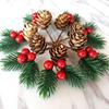 10pcs Artificial Floral Decor Christmas Pine Cone Pine Cone DIY Home Pine Needle Berry Stem Red Christmas Berry