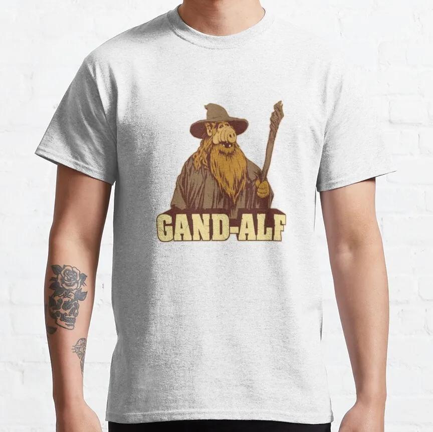 Alf and gandalf 80s Cartoon ALF graphic t shirts 90s Retro Style Alien Character TV Show Unisex t shirt Adult all size S-6XL S