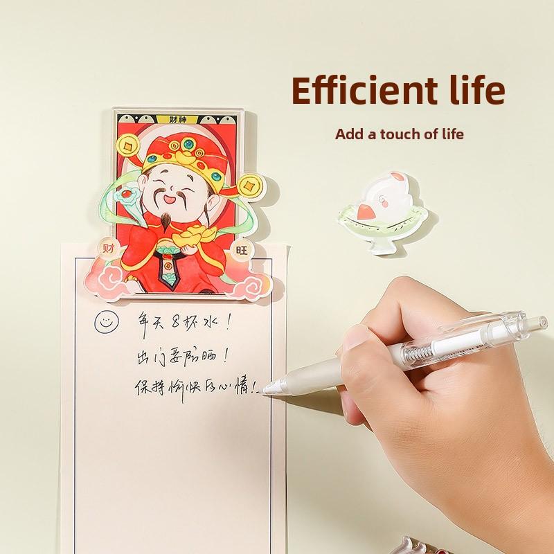 Magnetic Soft Magnetic Creative Home Stickers, Cute God of Wealth, Kitchen God and Matchmaker Magnetic Stickers