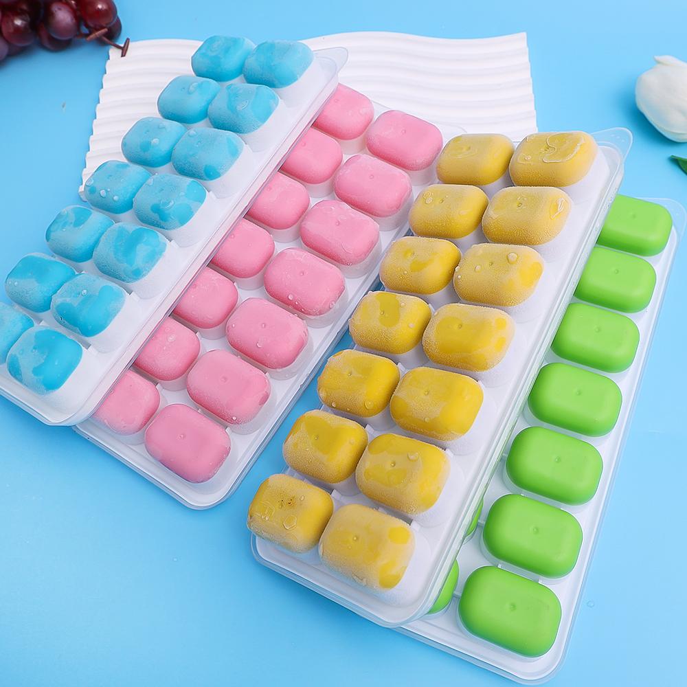 14 Cell Silicone Ice Cube Making Tool with Lid