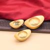 Solid Brass Gold Ingot Ornament: Living Room Treasure Basin Decoration & Opening Gift