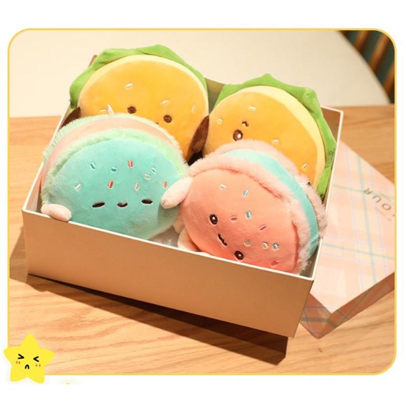 Hamburger Plush Toy With Pp Cotton Soft Filling For Kids Gift And Cozy Hand Warmer