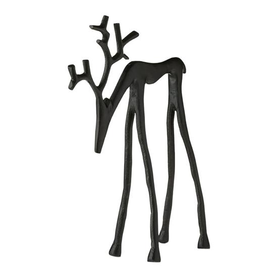 1/2Pcs Christmas Reindeer Statue Minimalist Artistic Deer Figurine Metal Animal Sculpture Home Office Desktop Decoration Ornament