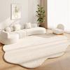 Cream Style Rugs for Bedroom Fluffy Soft Study Floor Mat Irregular Shapes Living Room Decoration Carpet Thicked Plush Lounge Rug