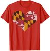 Maryland Vintage Heart Flag Retro Colors Present Gift Unisex T-Shirt