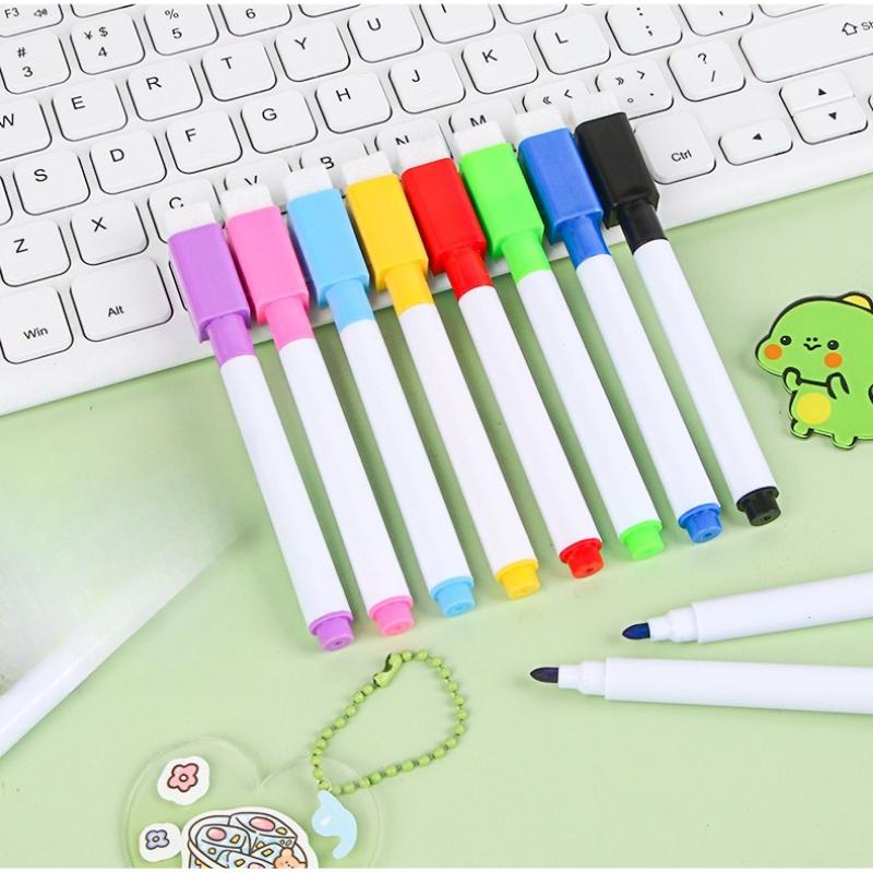 50pcs/8pcs Dry Erase Markers with Eraser Caps, Mini Whiteboard & Chalkboard Pens, Office Desk Organizer, Home & School Supplies
