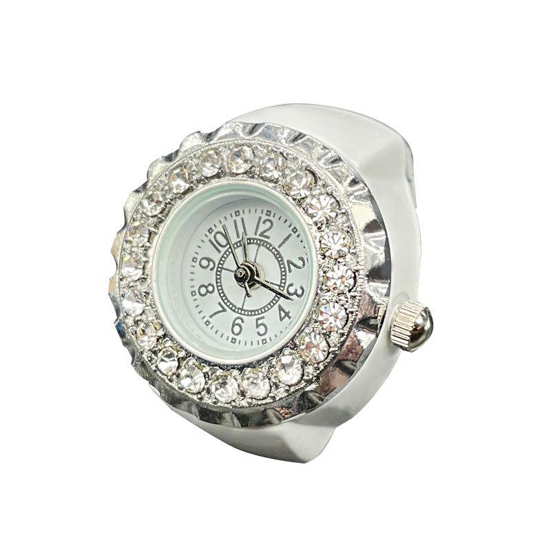 **Diamond Ring Watch**: Stylish Unisex Ring Watch Adorned with Diamonds, a Trendy High-end Accessory for Men and Women.
