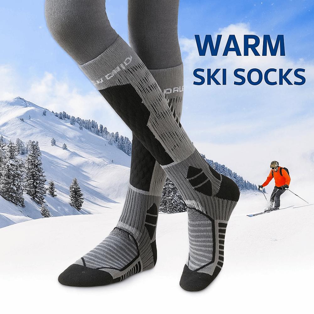 2 pairs Warm Sports Socks High Elastic Mountaineering Socks Soft Ski Socks  Winter Season