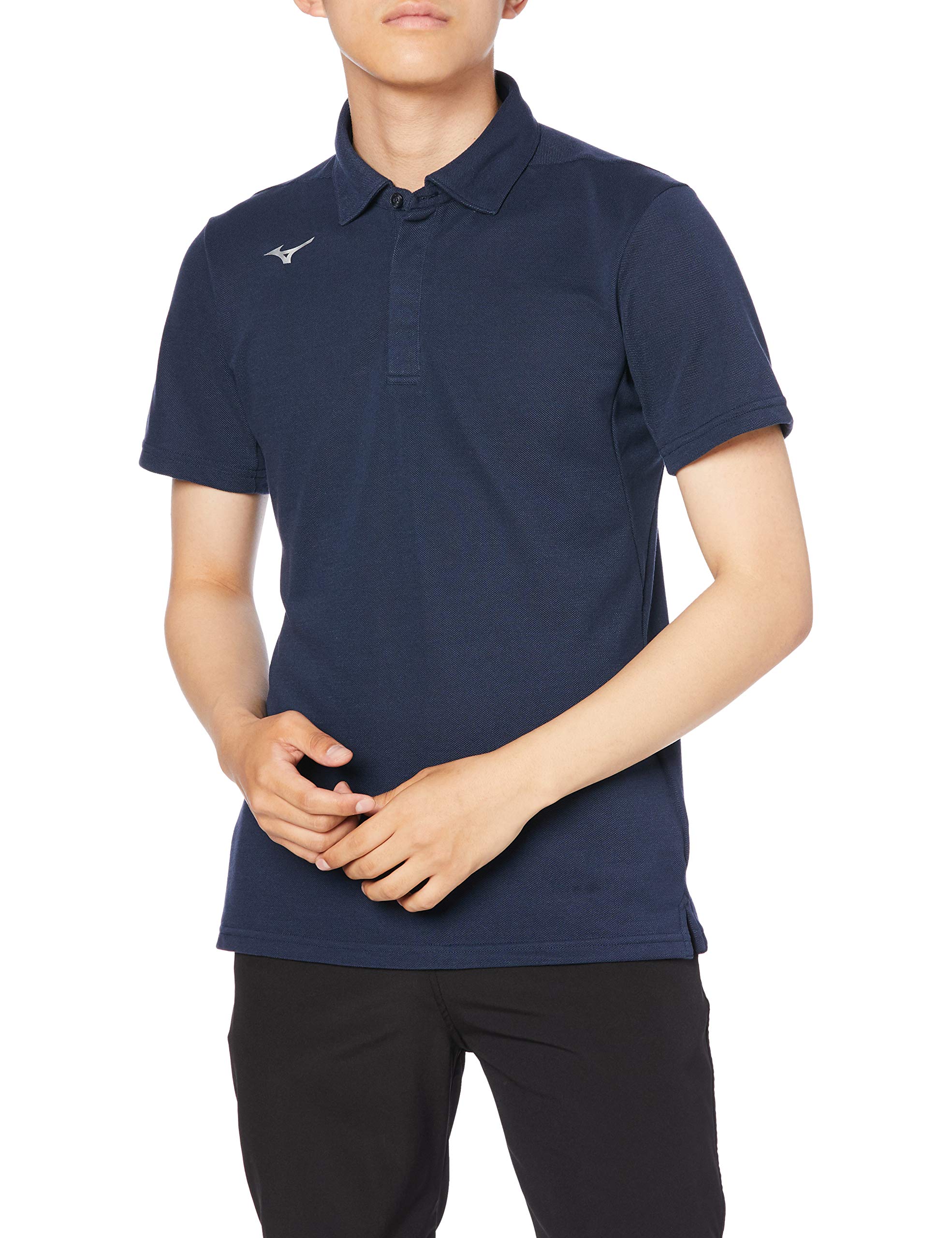

Mizuno Training Polo Short Deep Size 32MA0083 Men s Shirt, Sleeve, Moisture-Wicking, Quick-Drying, Navy,