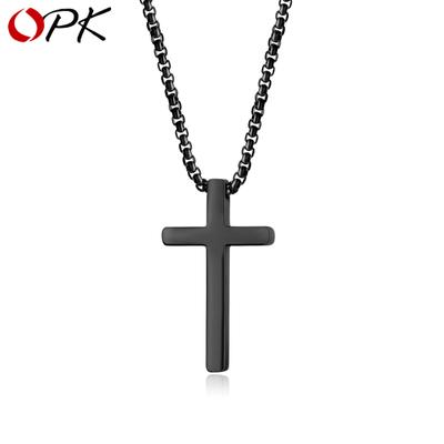 Einfache Edelstahl-Kreuz-Herrenhalskette