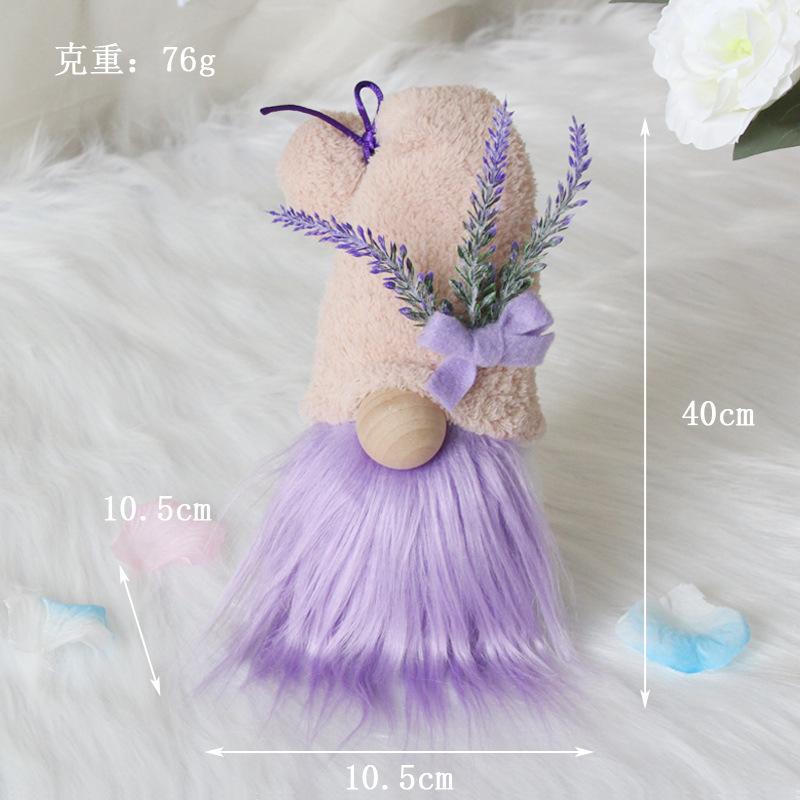 

Милая кукла без лица Кукла Ткань Гибискус Лаванда Кукла-гном Настольное украшение Праздничное украшение C2-8 Purple