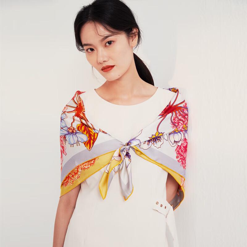 Aurora Double-Sided Hydrangea Mulberry Silk Scarf 90x90cm