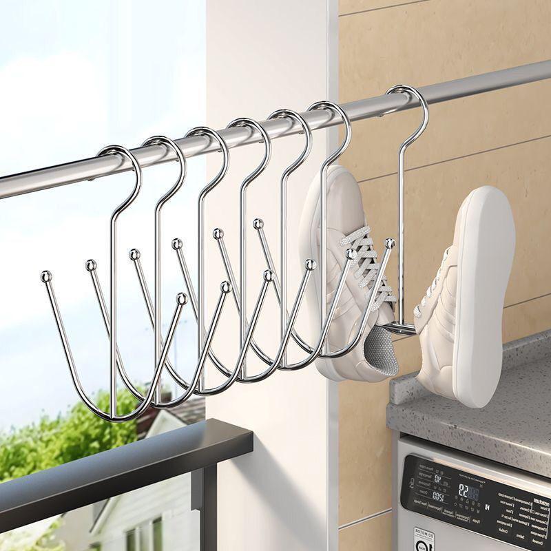 Solid and Bold Shoe Rack, Shoe Drying Artifact, Shoe Room External Hook, Household Special Thick Multifunctional Hanging Shoe Balcony Rack