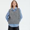 DIMANAF 2025 Winter Plus Size Autumn Women Sleeveless Vest Sweaters Knitting Buttons Oversize Casual Style Loose Sweater